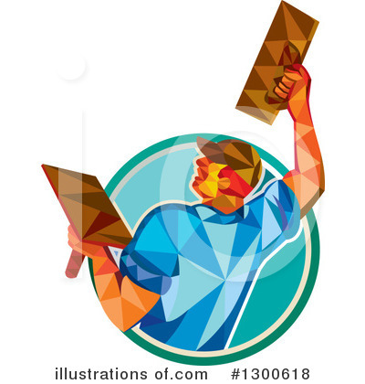 Royalty-Free (RF) Plasterer Clipart Illustration by patrimonio - Stock Sample #1300618