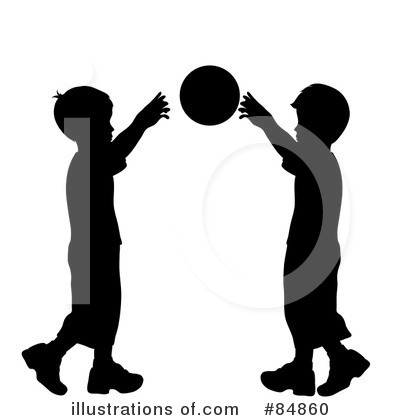 Royalty-Free (RF) Playing Catch Clipart Illustration by Pams Clipart - Stock Sample #84860