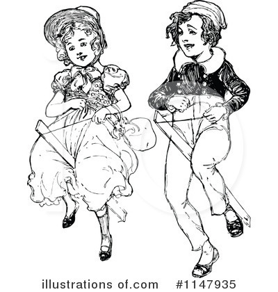 Royalty-Free (RF) Playing Clipart Illustration by Prawny Vintage - Stock Sample #1147935