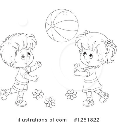 Playing Catch Clipart #1251822 by Alex Bannykh