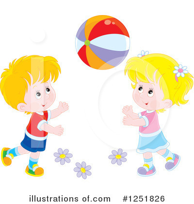 Playing Catch Clipart #1251826 by Alex Bannykh