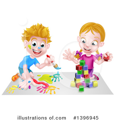 Toy Blocks Clipart #1396945 by AtStockIllustration