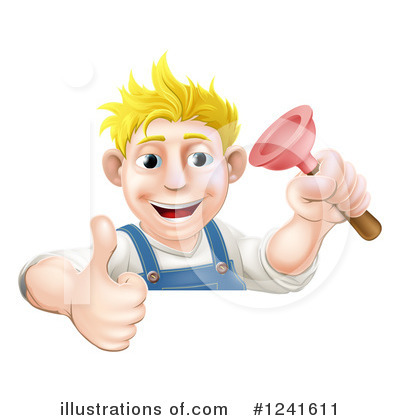 Royalty-Free (RF) Plumber Clipart Illustration by AtStockIllustration - Stock Sample #1241611