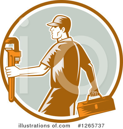Royalty-Free (RF) Plumber Clipart Illustration by patrimonio - Stock Sample #1265737