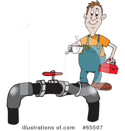 Royalty-Free (RF) Plumber Clipart Illustration by Dennis Holmes Designs - Stock Sample #65507