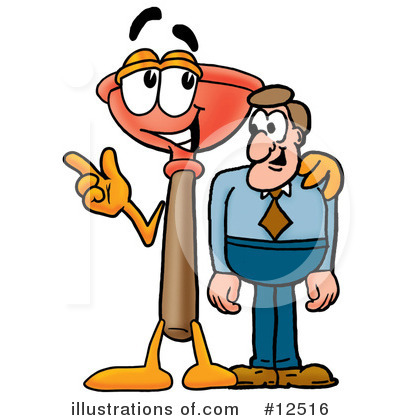 Royalty-Free (RF) Plunger Character Clipart Illustration by Mascot Junction - Stock Sample #12516
