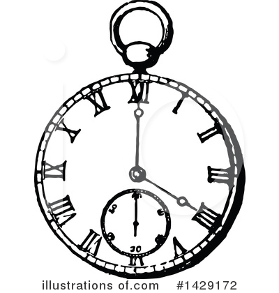 Royalty-Free (RF) Pocket Watch Clipart Illustration by Prawny Vintage - Stock Sample #1429172