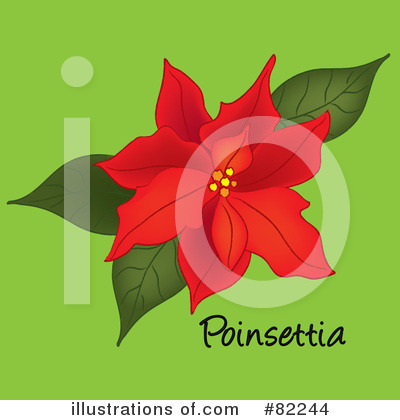 Royalty-Free (RF) Poinsettia Clipart Illustration by Pams Clipart - Stock Sample #82244