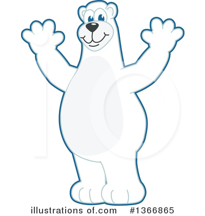 Royalty-Free (RF) Polar Bear School Mascot Clipart Illustration by Mascot Junction - Stock Sample #1366865