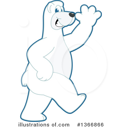 Royalty-Free (RF) Polar Bear School Mascot Clipart Illustration by Mascot Junction - Stock Sample #1366866