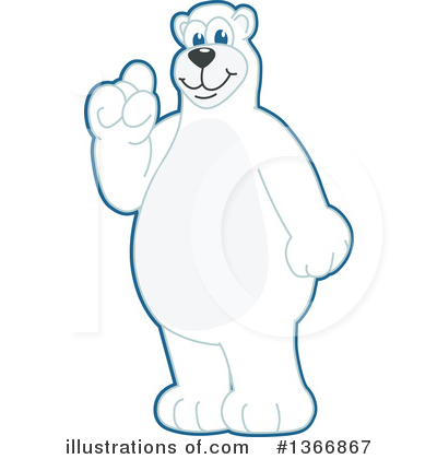 Royalty-Free (RF) Polar Bear School Mascot Clipart Illustration by Mascot Junction - Stock Sample #1366867