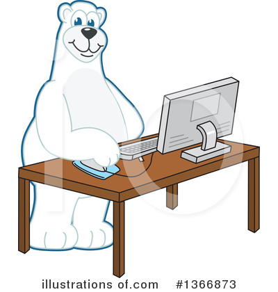 Royalty-Free (RF) Polar Bear School Mascot Clipart Illustration by Mascot Junction - Stock Sample #1366873