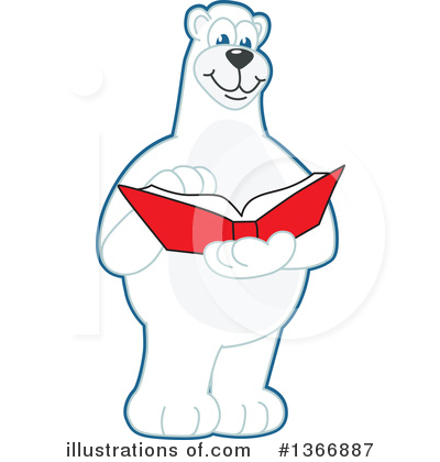 Royalty-Free (RF) Polar Bear School Mascot Clipart Illustration by Mascot Junction - Stock Sample #1366887