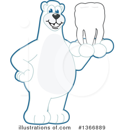 Royalty-Free (RF) Polar Bear School Mascot Clipart Illustration by Mascot Junction - Stock Sample #1366889