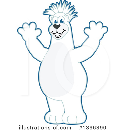 Royalty-Free (RF) Polar Bear School Mascot Clipart Illustration by Mascot Junction - Stock Sample #1366890