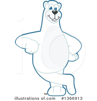 Royalty-Free (RF) Polar Bear School Mascot Clipart Illustration by Mascot Junction - Stock Sample #1366913