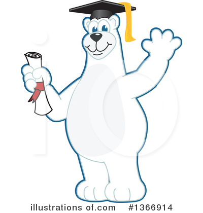 Royalty-Free (RF) Polar Bear School Mascot Clipart Illustration by Mascot Junction - Stock Sample #1366914