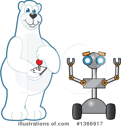 Royalty-Free (RF) Polar Bear School Mascot Clipart Illustration by Mascot Junction - Stock Sample #1366917