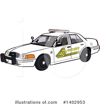 Royalty-Free (RF) Police Car Clipart Illustration by LaffToon - Stock Sample #1402953