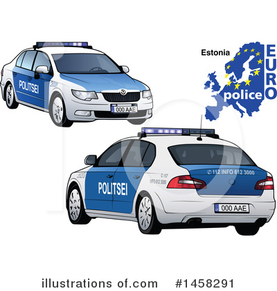 Royalty-Free (RF) Police Car Clipart Illustration by dero - Stock Sample #1458291