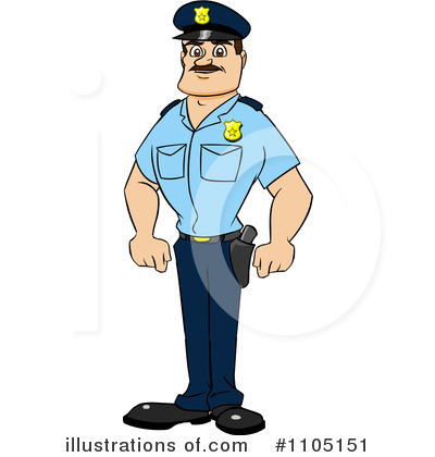 Royalty-Free (RF) Police Man Clipart Illustration by Cartoon Solutions - Stock Sample #1105151