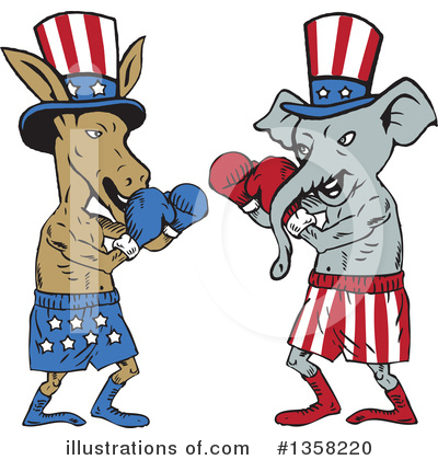 Republican Elephant Clipart #1358220 by patrimonio