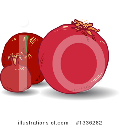 Royalty-Free (RF) Pomegranate Clipart Illustration by Liron Peer - Stock Sample #1336282
