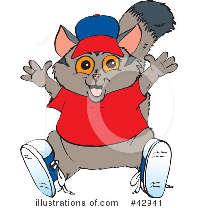 Royalty-Free (RF) Possum Clipart Illustration by Dennis Holmes Designs - Stock Sample #42941