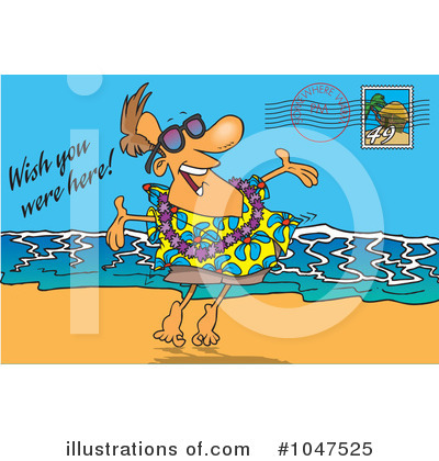 Royalty-Free (RF) Postcard Clipart Illustration by toonaday - Stock Sample #1047525