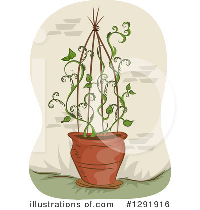 Royalty-Free (RF) Potted Plant Clipart Illustration by BNP Design Studio - Stock Sample #1291916
