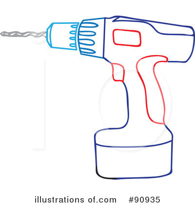 Royalty-Free (RF) Power Drill Clipart Illustration by Rosie Piter - Stock Sample #90935