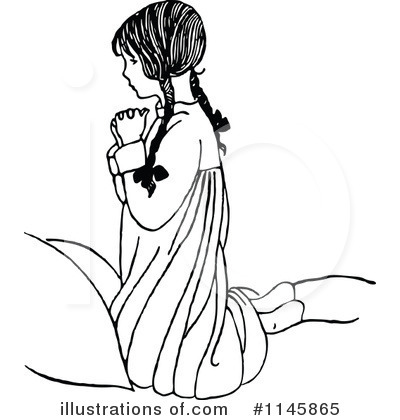 Royalty-Free (RF) Praying Clipart Illustration by Prawny Vintage - Stock Sample #1145865