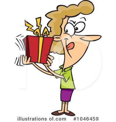 Royalty-Free (RF) Present Clipart Illustration by toonaday - Stock Sample #1046459