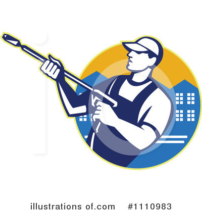 Royalty-Free (RF) Pressure Washer Clipart Illustration by patrimonio - Stock Sample #1110983