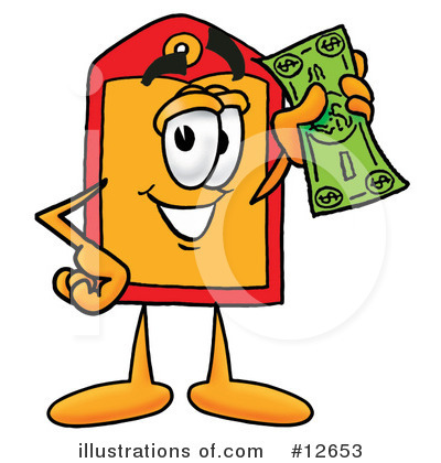 Royalty-Free (RF) Price Tag Character Clipart Illustration by Mascot Junction - Stock Sample #12653