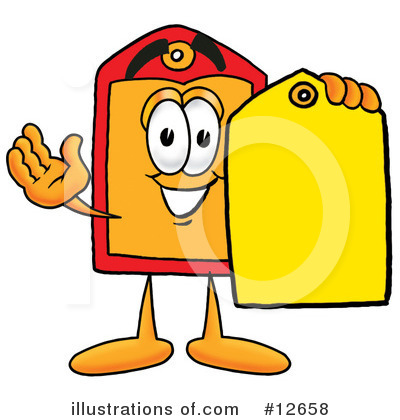 Royalty-Free (RF) Price Tag Character Clipart Illustration by Mascot Junction - Stock Sample #12658