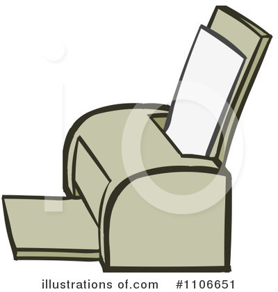 Royalty-Free (RF) Printer Clipart Illustration by Cartoon Solutions - Stock Sample #1106651