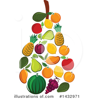 Nectarine Clipart #1432971 by Vector Tradition SM