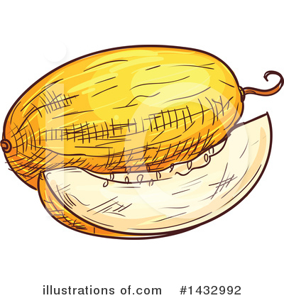 Canary Melon Clipart #1432992 by Vector Tradition SM