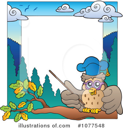 Royalty-Free (RF) Professor Owl Clipart Illustration by visekart - Stock Sample #1077548