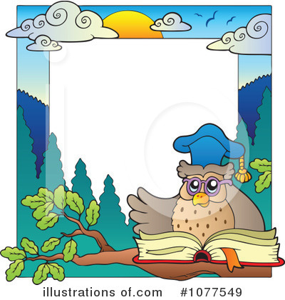 Royalty-Free (RF) Professor Owl Clipart Illustration by visekart - Stock Sample #1077549