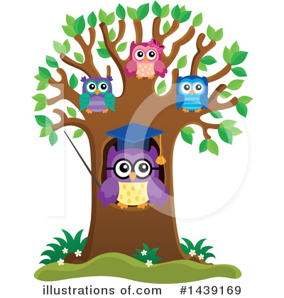 Royalty-Free (RF) Professor Owl Clipart Illustration by visekart - Stock Sample #1439169