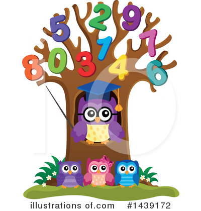 Royalty-Free (RF) Professor Owl Clipart Illustration by visekart - Stock Sample #1439172