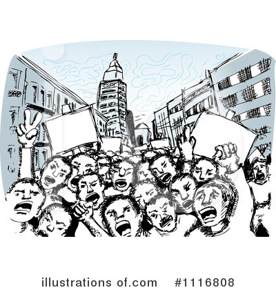 Protestors Clipart #1116808 by David Rey