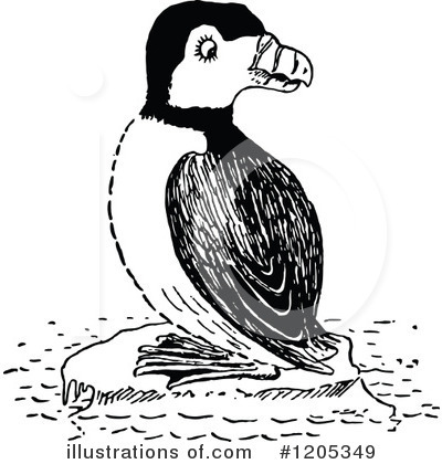 Royalty-Free (RF) Puffin Clipart Illustration by Prawny Vintage - Stock Sample #1205349