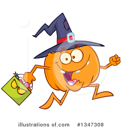 Pumpkin Character Clipart #1347308 by Hit Toon