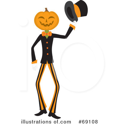 Royalty-Free (RF) Pumpkin Person Clipart Illustration by Rosie Piter - Stock Sample #69108