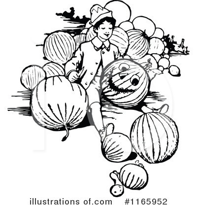 Royalty-Free (RF) Pumpkinhead Clipart Illustration by Prawny Vintage - Stock Sample #1165952