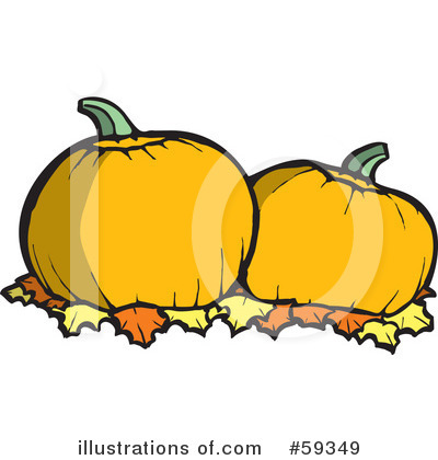 Royalty-Free (RF) Pumpkins Clipart Illustration by xunantunich - Stock Sample #59349