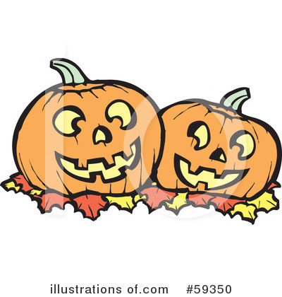 Royalty-Free (RF) Pumpkins Clipart Illustration by xunantunich - Stock Sample #59350